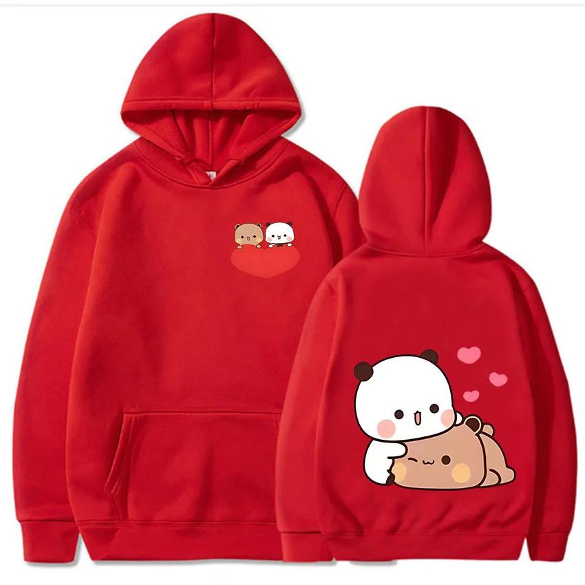 Bubu and Dudu Panda Hoodies Men Aesthetic Graphic Funny Kawaii Bubble Tea Hoodies Unisex Anime Harajuku Vintage Pullovers Sweats