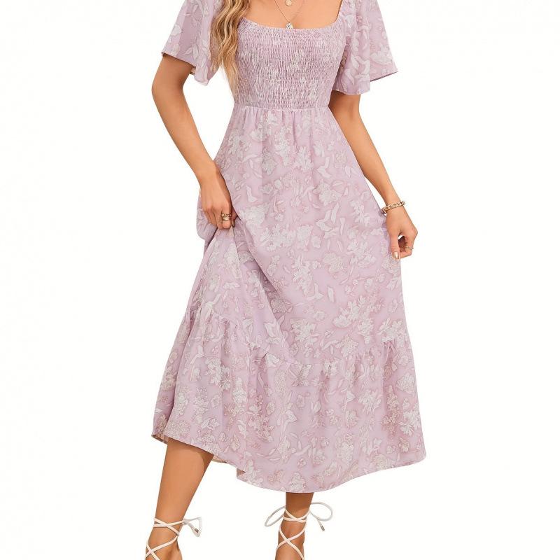 

2026 European-American Maternity Dress: Square Neck, 3/4 Sleeves XL