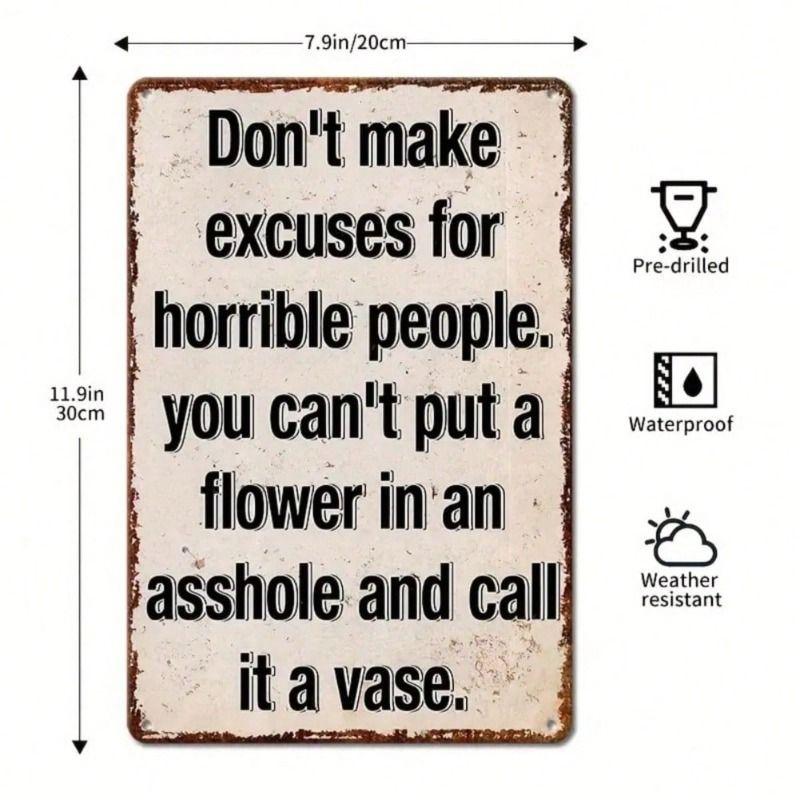 Retro Funny Theme Tin Paintings for Living Room Bedroom Kitchen Wall Decor