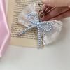 Bead Bow Lace Pearl Keychain INS Style Creative Pendant for Women Purse Handbag Lovely Gift