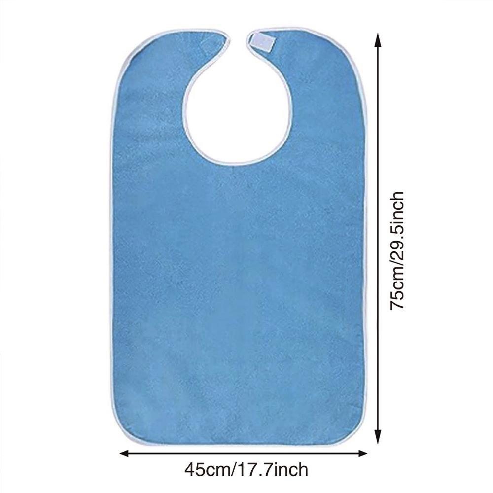 

Soft Adult Bib Adjustable Daily Care Apron Polyester Mouth Wipe Adult синій