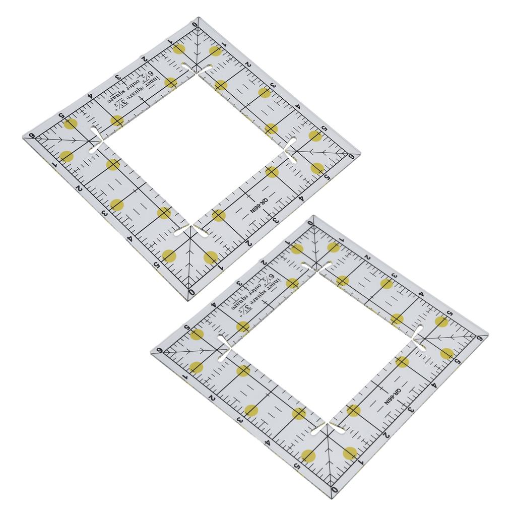 2 Stück Quiltlineale Langlebiges Transparentes Acrylmaterial Schneidschablonen für Scrapbooking Papierbasteln