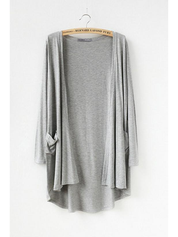 

Женский модальный кардиган на весну/лето - Длинный рукав, средней длины, большого размера, свободный, легкий, защита от солнца для пляжа или комфорта в помещении с кондиционером. One Size