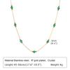 Vnox Green Stones Flower Charms Necklaces, Women Chain Necklaces, Vintage Beads Necklaces Collar, Autumn Winter Jewelry