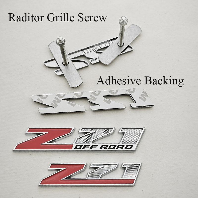 3D Metall Bil Styling Logo Z71 Z71 OFF ROAD Bakluckemärke Frontgrill Emblemdekal För Chevrolet Silverado Colorado Cheyenne