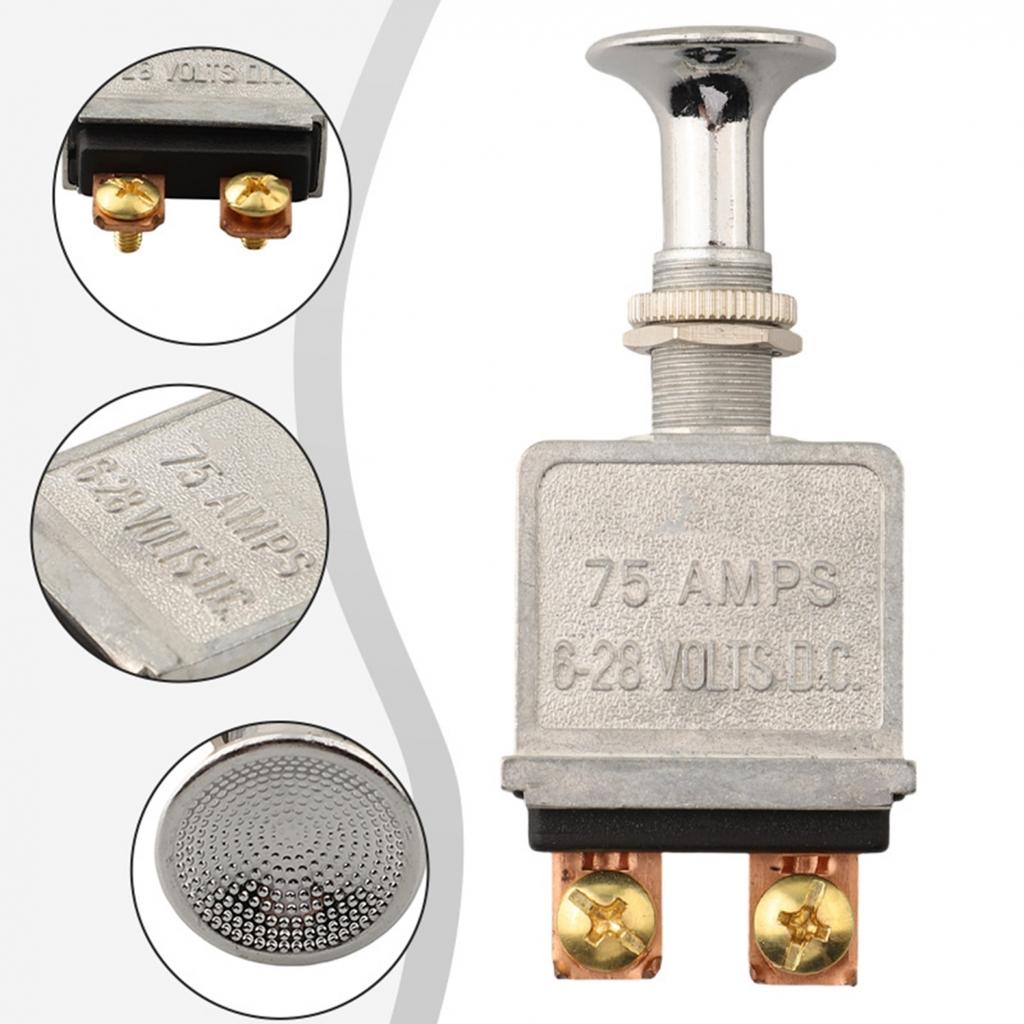 12 Volt SPST Switch 75A On-Off Switch Heavy Duty Push Pull Switch