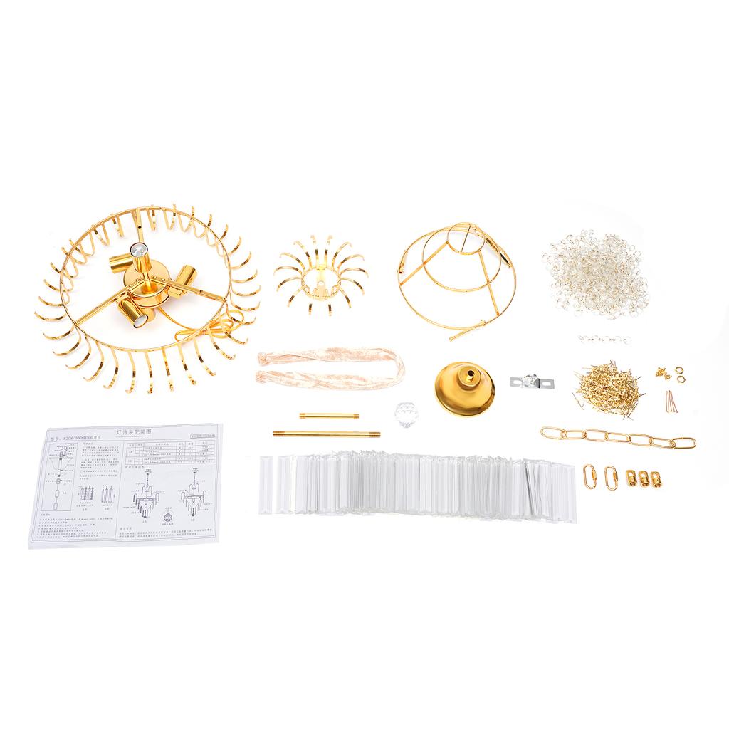 Elegante Moderne Deckenleuchte K9 Kristall Kronleuchter Pendelleuchte Leuchte Lampe Metall+Glas Gold Poliert und Galvanisiert