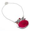 Kashmir Red Ruby(Simulated), Garnet 925 Sterling Silver Jewelry Necklace 18" ASN-6033