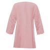 Women Half Sleeve Cotton Linen Hollow Out  Lace Patchwork T-Shirt Blouse Tops