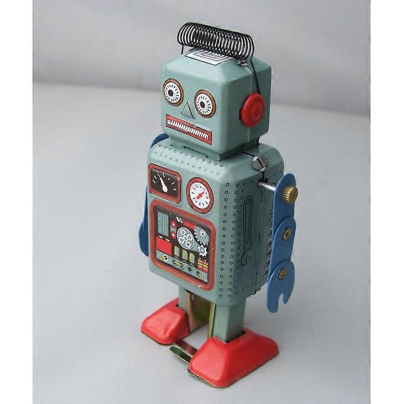 Wind Up Vintage Robot Toy, Clockwork Walking Tinplate Toy, Retro Mechanical Robot for Birthday Gift, Photo Prop, Decoration, Surprise Present