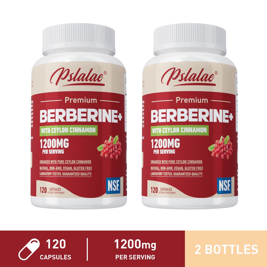 Capsule di Berberina, 1200 mg per porzione, contengono estratto di cannella di Ceylon, facilmente assorbibili, adatte agli adulti.