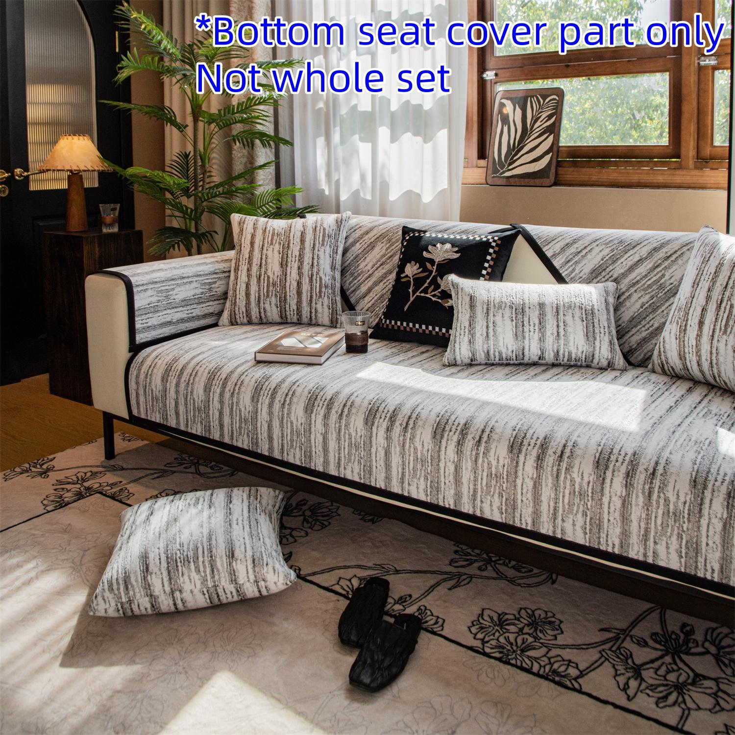 

1 шт. Чехол на диван из шенилла с жаккардовым узором простые линии , нескользящий, всесезонный, для гостиной, чехол на сиденье дивана, мебельный декор 70*70