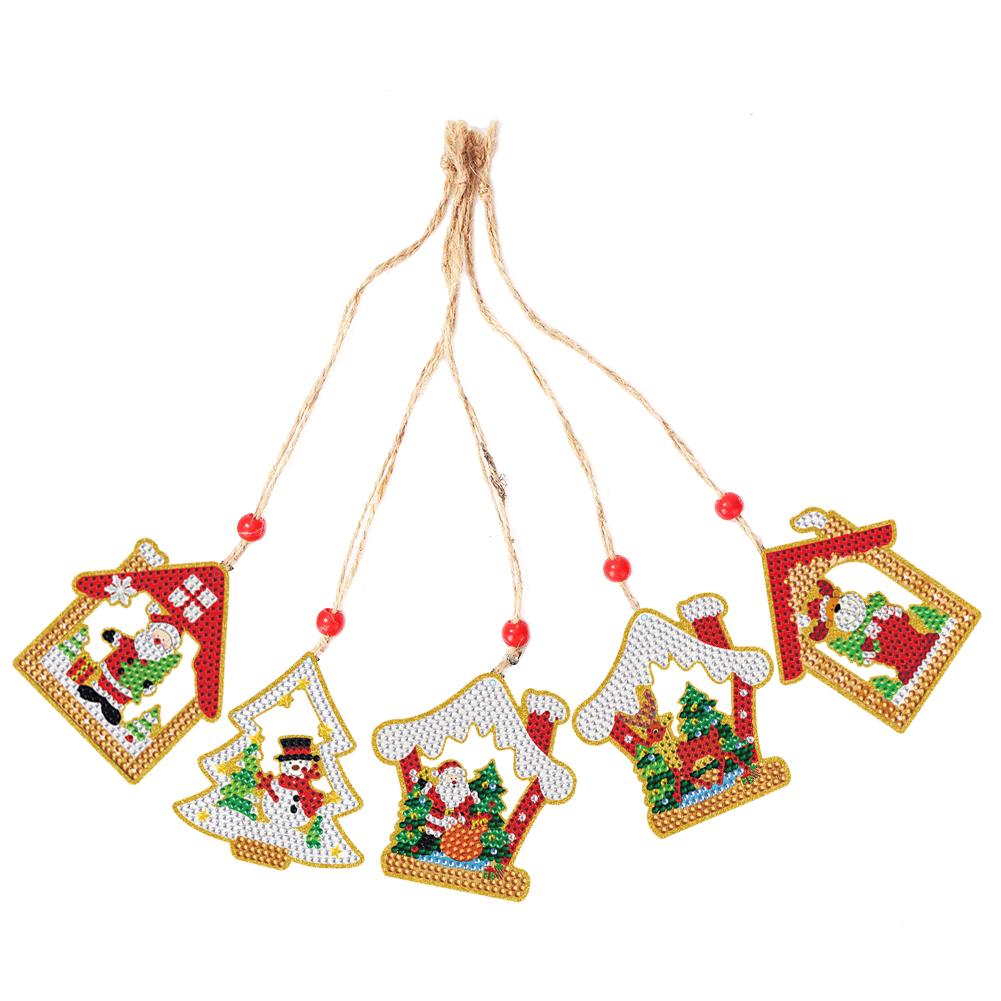 5/10pcs Diamond Painting Christmas Santa Claus Pendant Decoration Atmosphere Decor for Children Christmas Gift Natal Navided