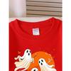 European Sizes Girls' Halloween Long-Sleeve Round-Neck Fun Print Casual Top, Kids' Autumn Clothing, for Trick-Or-Treat Parties.