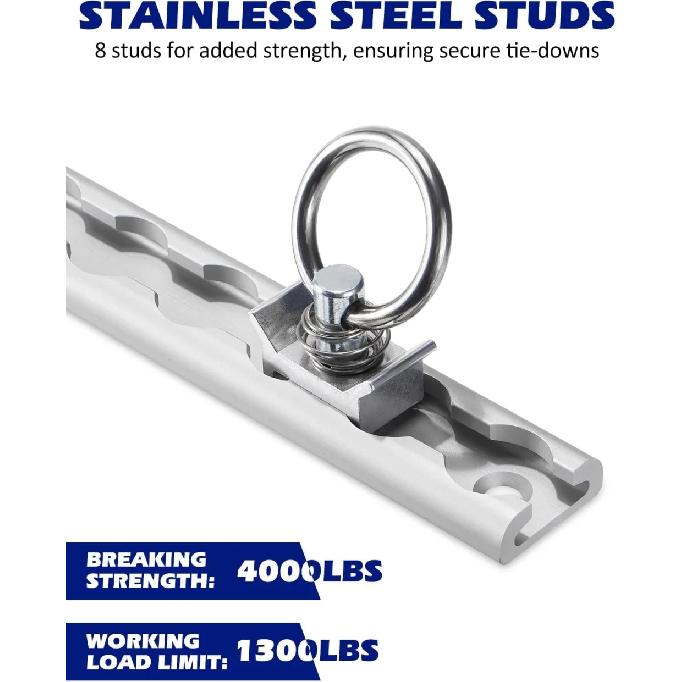 For Enclosed Trailer Cargo Fixing Trarvel Transfer 19.7 Inch Aluminum L Track Tie-Down System Aluminum Delivery Tie-Down Rail