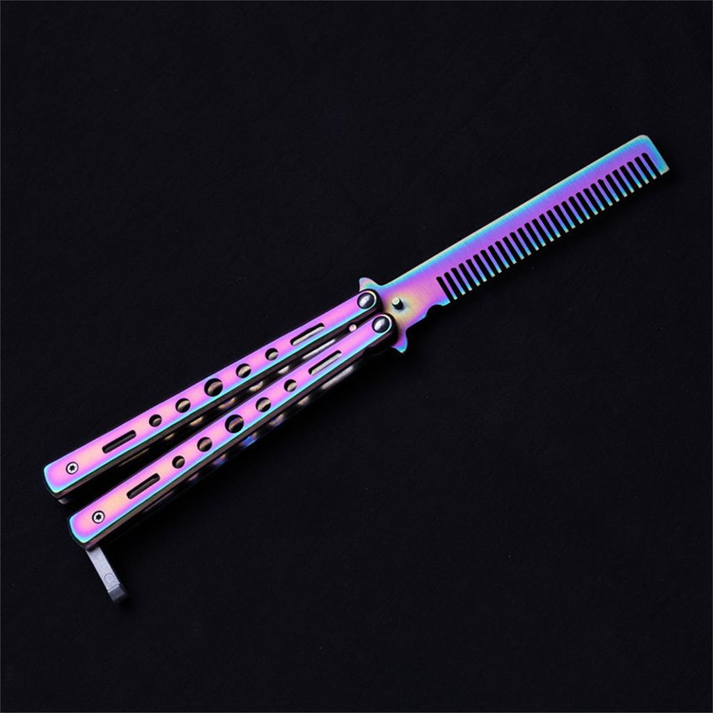 Butterfly Combs Stainless Steel Folding Training Practice Combs Hair Styling Tools For Sport Outdoor Use