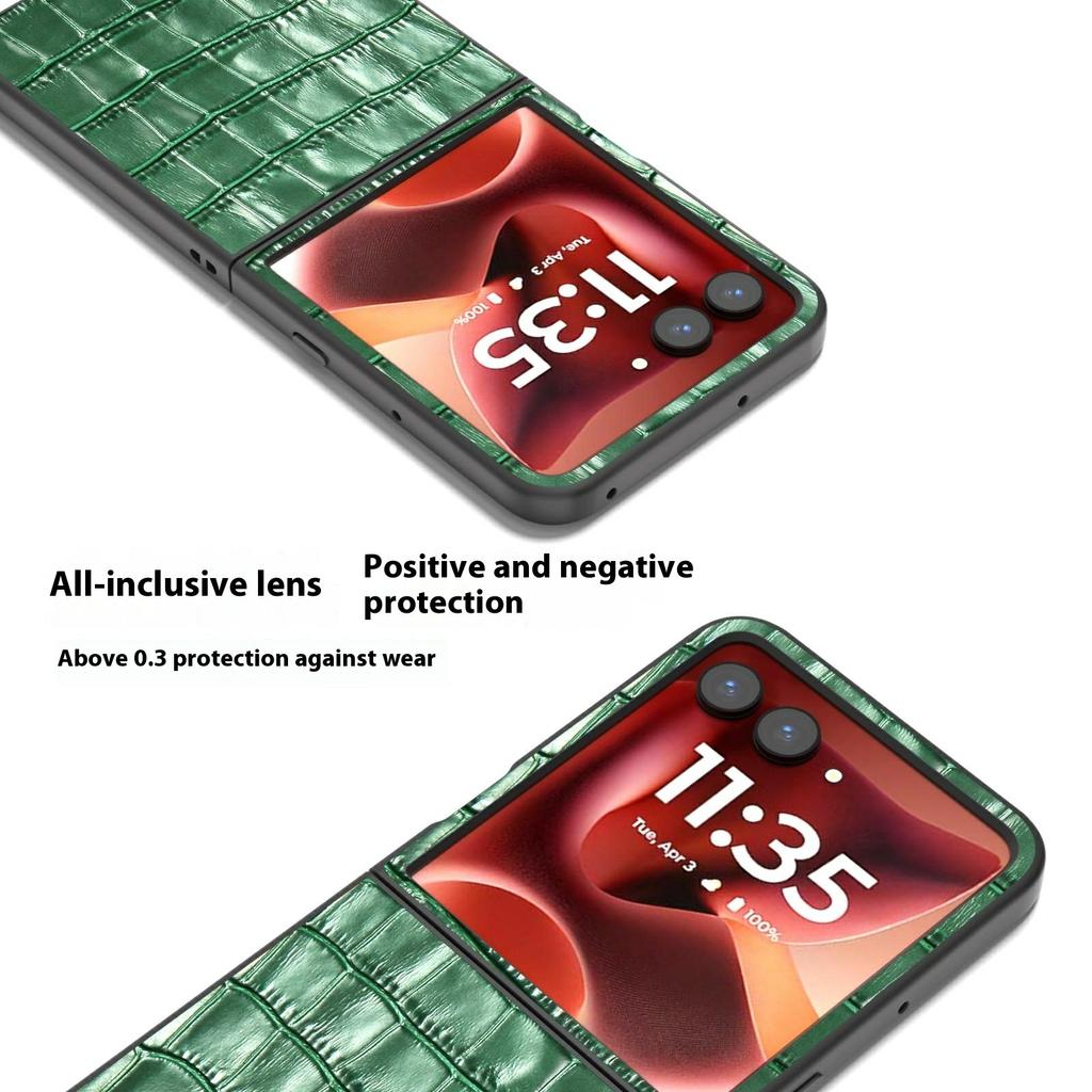 ABEEL For Motorola Razr 60 Ultra 5G Cases Genuine Cow Leather + TPU Drop-Proof Phone Cover