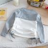 Girls Autumn Cotton Slim Fit Long Sleeve T Shirt Casual Drawstring Top For Little Kids Base Layer