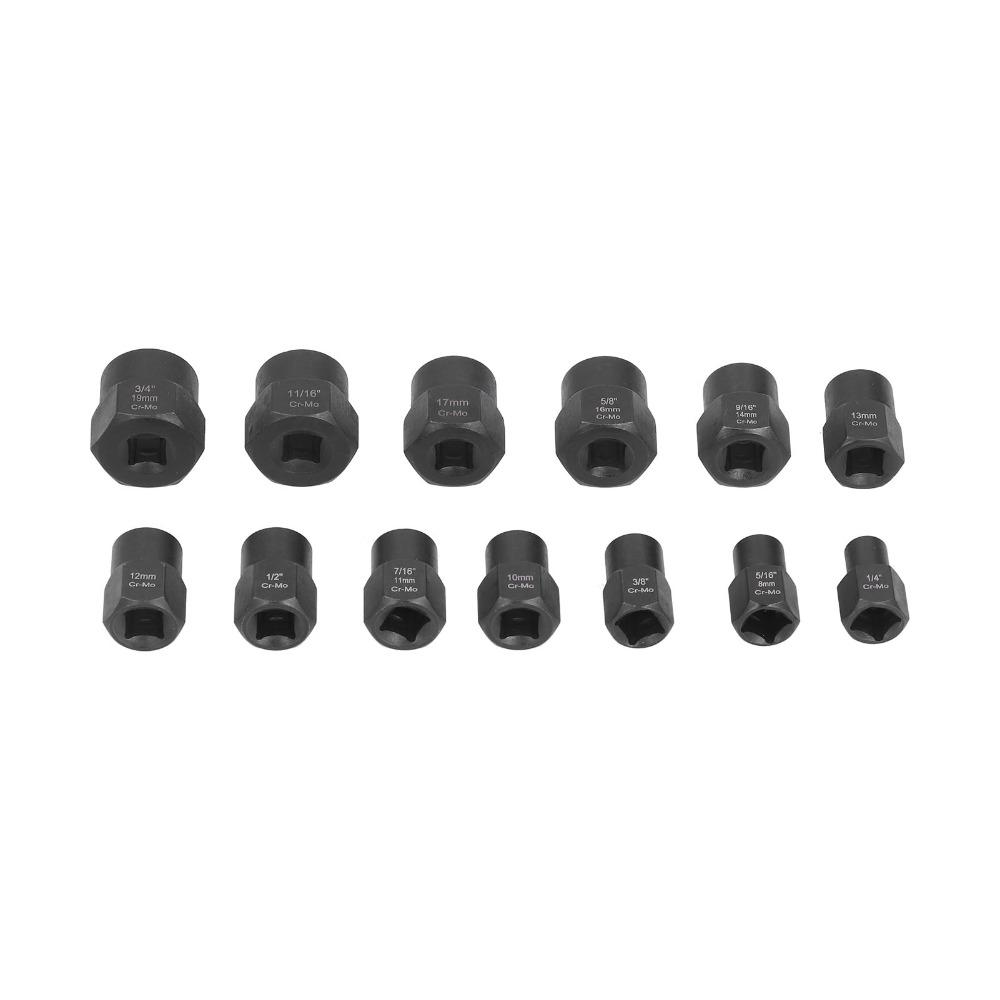 13pcs Storage Case Included Bolt Remover Tool 3/8 Inch Drive Nut Socket Set  Remove Damaged Screws