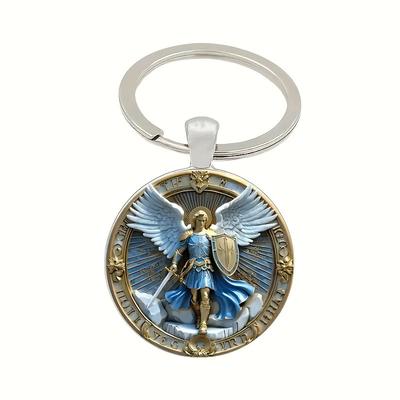 Porte-clés rond en alliage pour homme