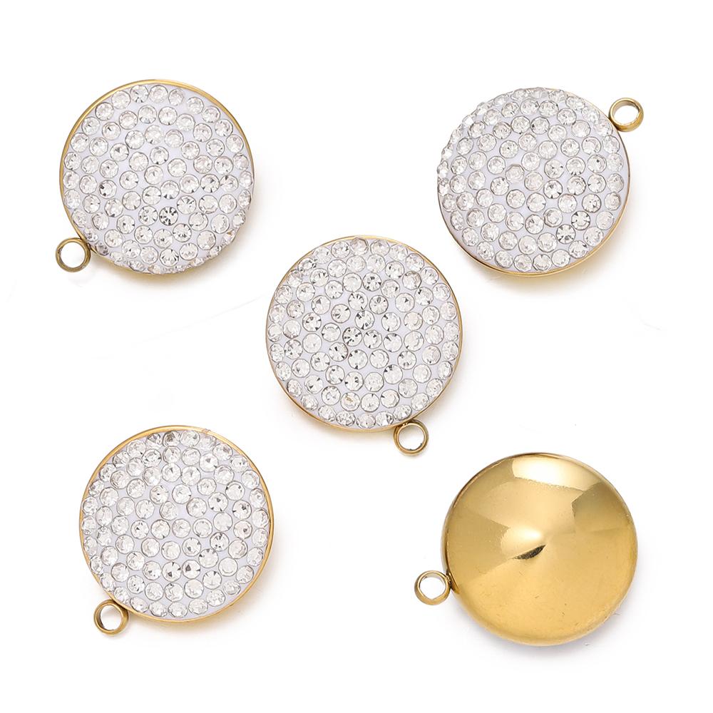 

1pcs/pack Multicolor Stainless Steel Round Shape Charms Pendants For DIY Bracelet Necklace Jewelry Making Accessories S
