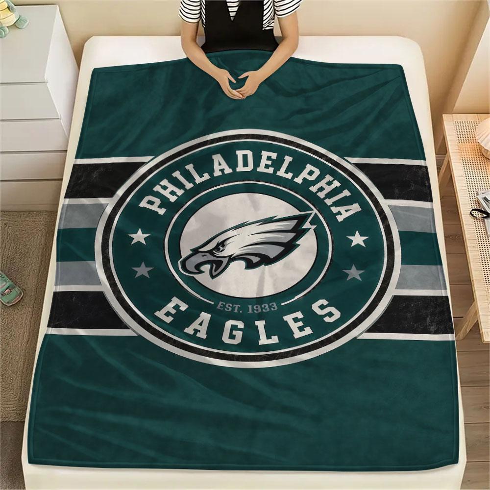 Eagles Printed Flannel Blanket, soft throw for bedroom sofa, washable, fan merchandise, great gift.