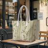 Vintage Floral Print Casual Tote Bag for Daily Shopping Commute