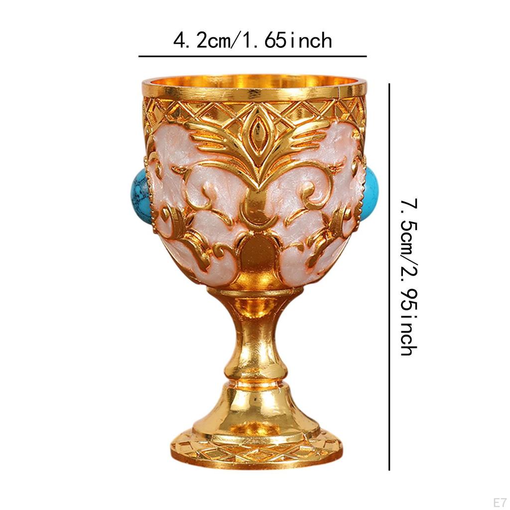 Medieval Goblet for Ceremonial Use, Zinc Alloy Wine Cup, Engraved Gift Item