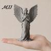 Vintage Angel Statue 3D Printed Crown Figurine, Guardian Angle Statue, Decorative Figurine for Home Artistic Winged Women Sculpture Tabletop