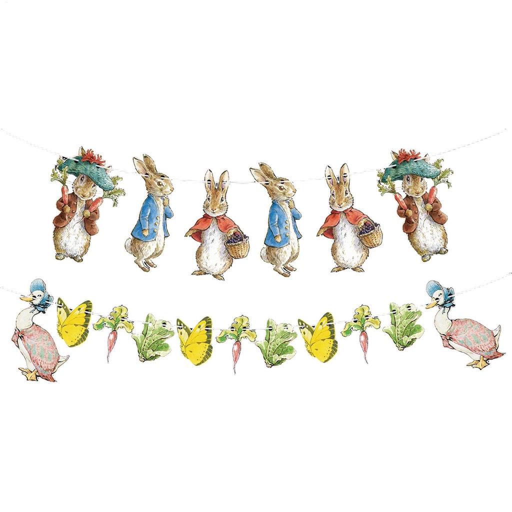 Happy Easter Banner Bunny Butterfly Easter Banner Garland Signs Spring Themed Easter Day Decorations for Home
