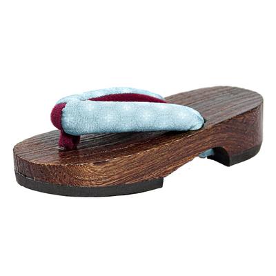 Geta Wooden In Burnt Paulownia Wood for Girls Light [KYOETSU] (Japanese Clogs) Dull, (6 Blue, Measurement_21_point_0_centimeters)
