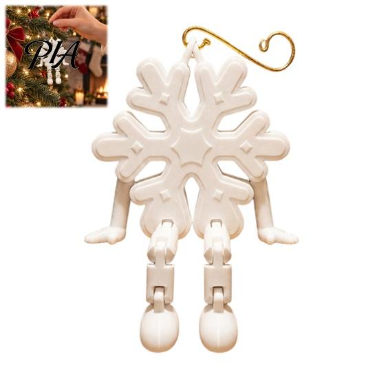 Customizable Christmas Tree Pendant 3D Printed Snowflake Pendant, Movable Joint Hanging Ornament for Holiday Ornaments Decor, Articulated Figurine