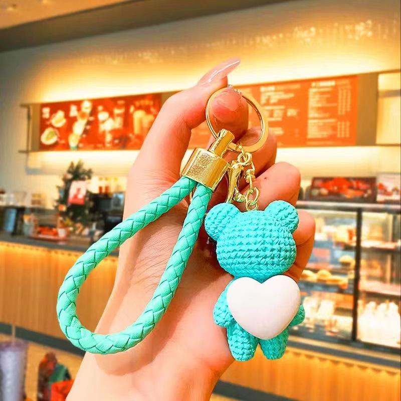 Seonjae Run Pendant Cartoon Bear Keychain for Girls' Backpack