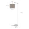 Metal Frame Floor Lamp with 350 Degree Rotating Lampshade, for Living Room and Bedroom, LED Bulb Included, Grey