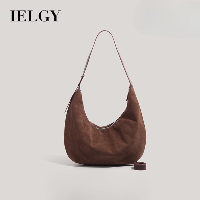 IELGY Frosted Classic All-Match Dumpling Bag Large-Capacity One-Shoulder Canva