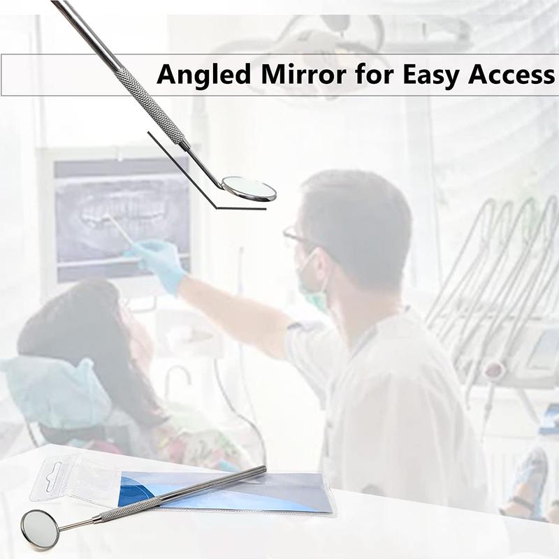 Oglindă dentară din oțel inoxidabil #5 cu mâner de 6,2", Instrument de dentist pentru inspecția de curățare a dinților