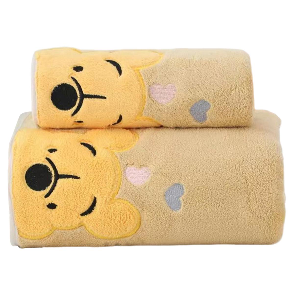 

2 шт./компл. детское коралловое флисовое полотенце с рисунком медведя, утолщенное мягкое водопоглощающее быстросохнущее прямоугольное полотенце для душа, банное полотенце, комплект мочалок хаки