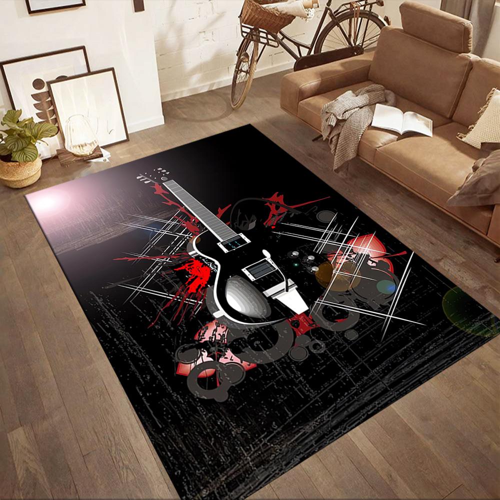 Guitar Art Abstract Floor Mats for Living Room, Bedroom and Room Decoration Are Suitable for Gifts.
