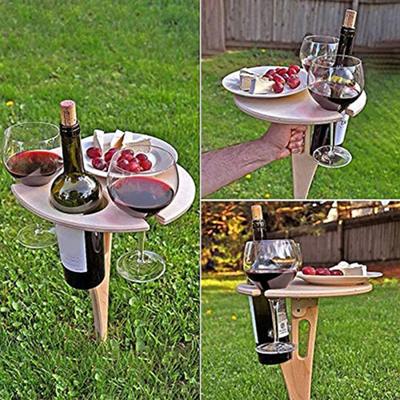 Tragbarer Weintisch für Outdoor-Veranstaltungen Faltbarer hölzerner Weinregaltisch Picknick-Platzset Campingtisch für Garten Camping