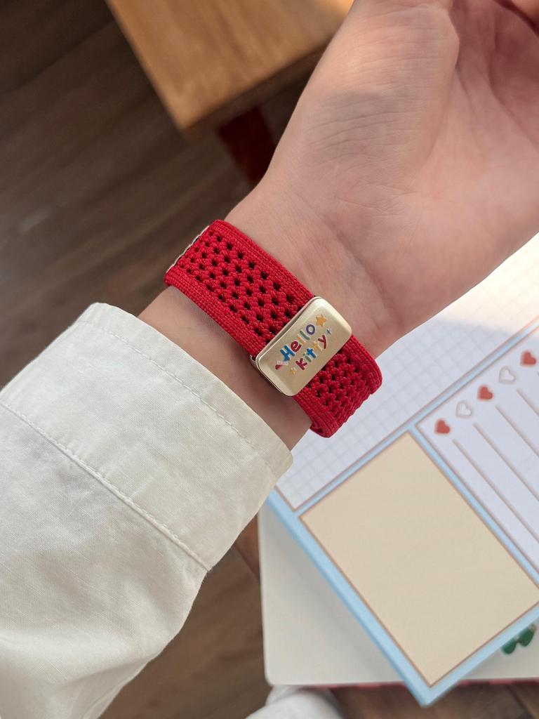 Compatible Apple S11 Watch Band: Breathable Woven Cartoon Pendant with Magnetic Buckle for iWatch 1098765SE