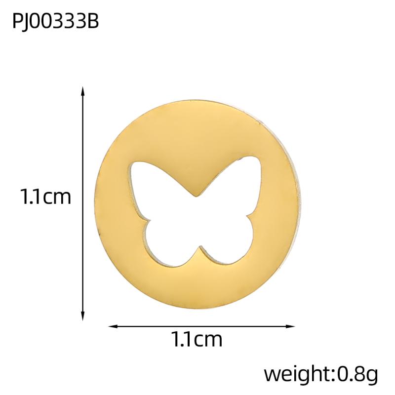 CARLIDANA2PCS DIY Butterfly Starfish Clover Flower Handmade Accessories Charm Stainless Steel Gold Plated Pendant Jewelry