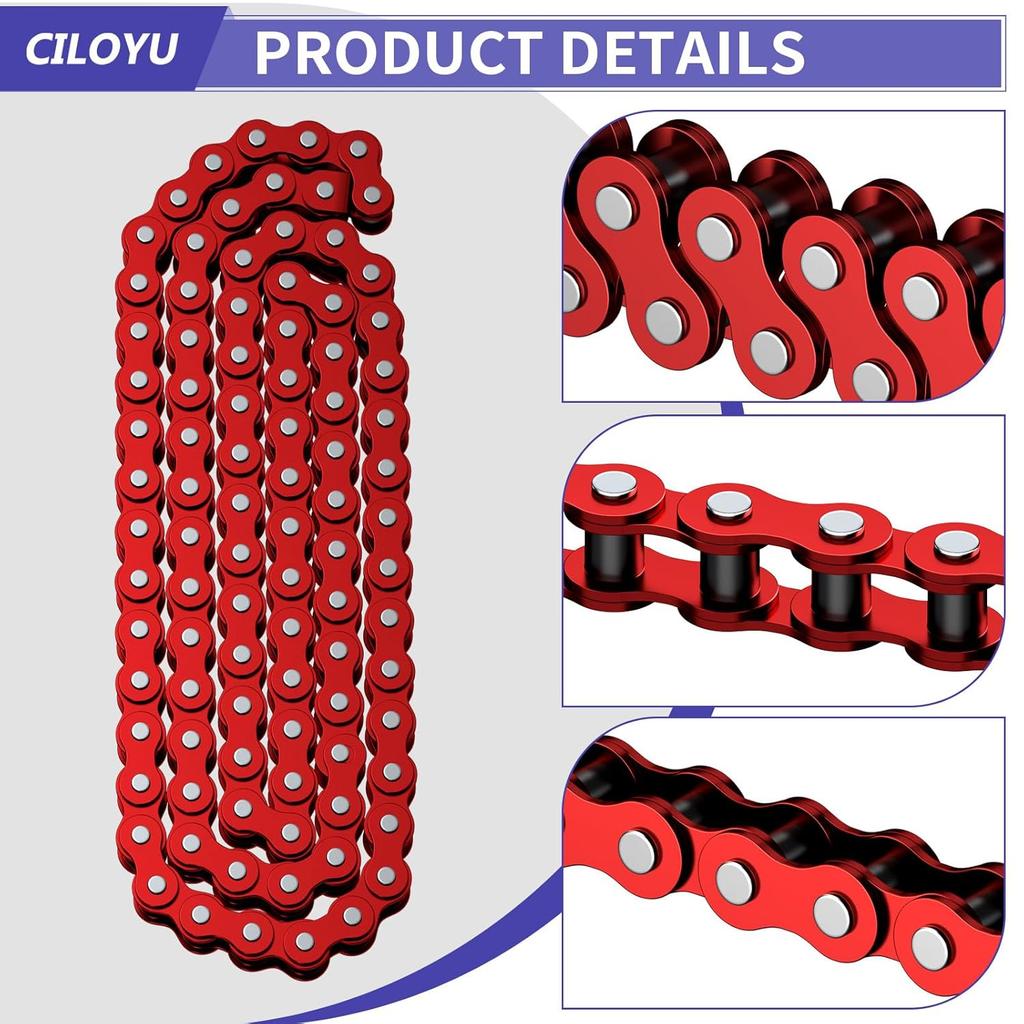 35 Go Kart Roller Chain 4 Feet Replacement For Go Cart Mini Bike ATV Pit Dirt Bike Motorcycle Bicycle With #35 Chain Master Links Powersports