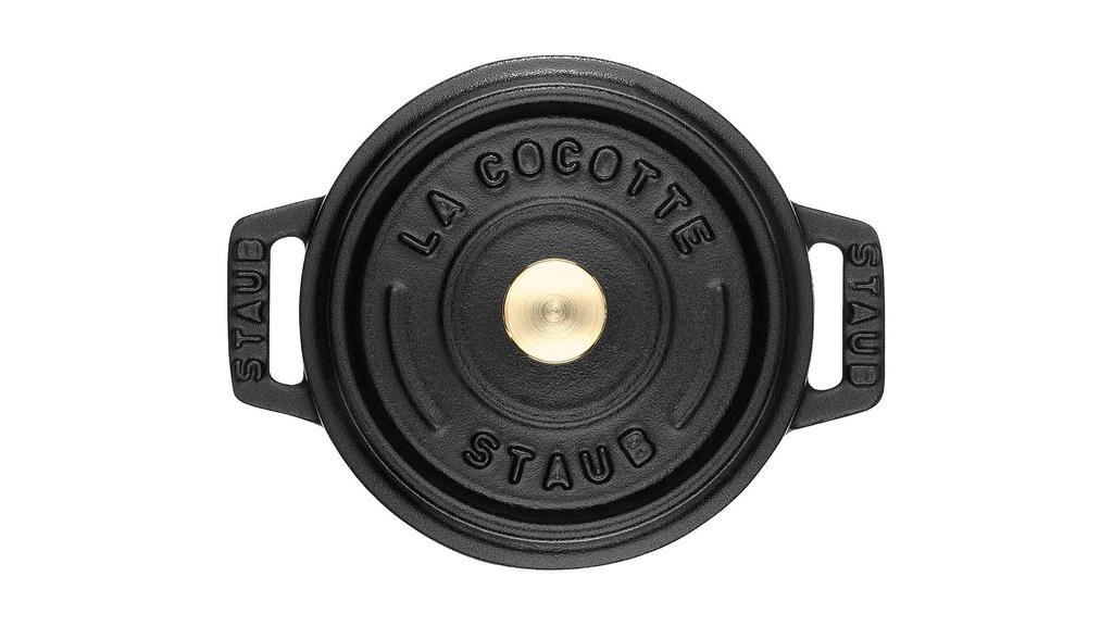 Staub Pico Cocotte Rotonda Nera Piccola Pentola Smaltata Colata a Mano Giapponese La Cocotte Rotonda "Mini 10cm" [Prodotto Autorizzato] 40500-101
