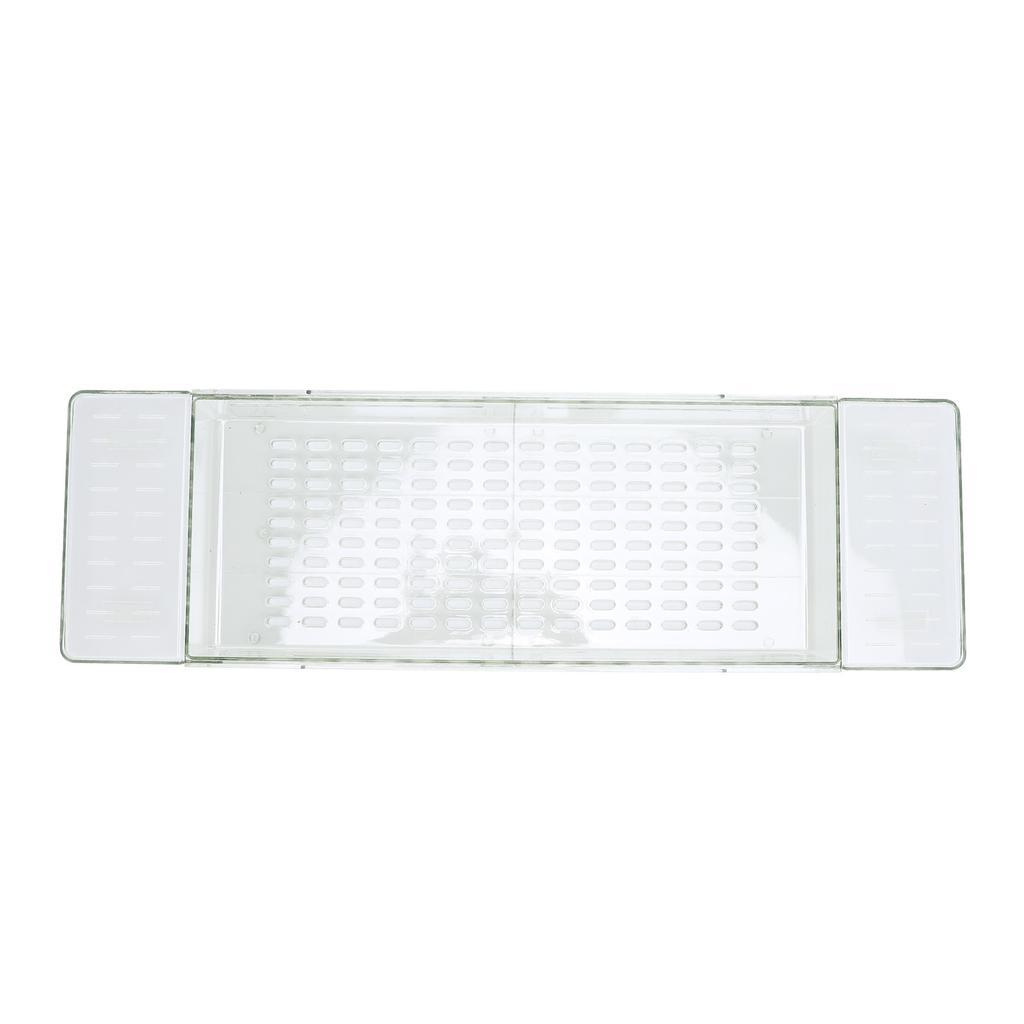 Clear Expandable Bathtub Tray PET   Water Resistant Bath Tub Tray Table for Bathroom