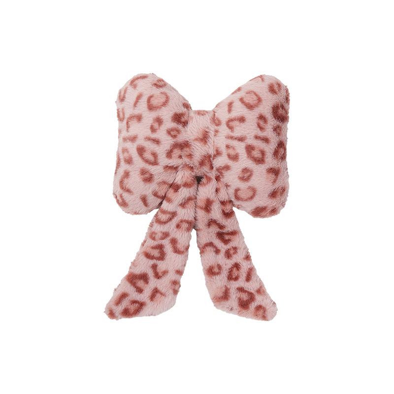 Bow Leopard Print Car Headrest Car Seat Decoration Neck Pillow Protection Pillow Plush Comfortable Seat Cushion Lumbar Support