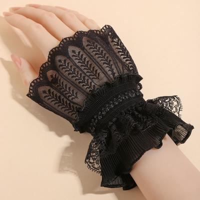 Elegant Lace Ruffled Wrist Fake Sleeves Cuffs Costume Accessory Soft Fake Cuff Comfortable Sweater Cuffs Daily Accessory