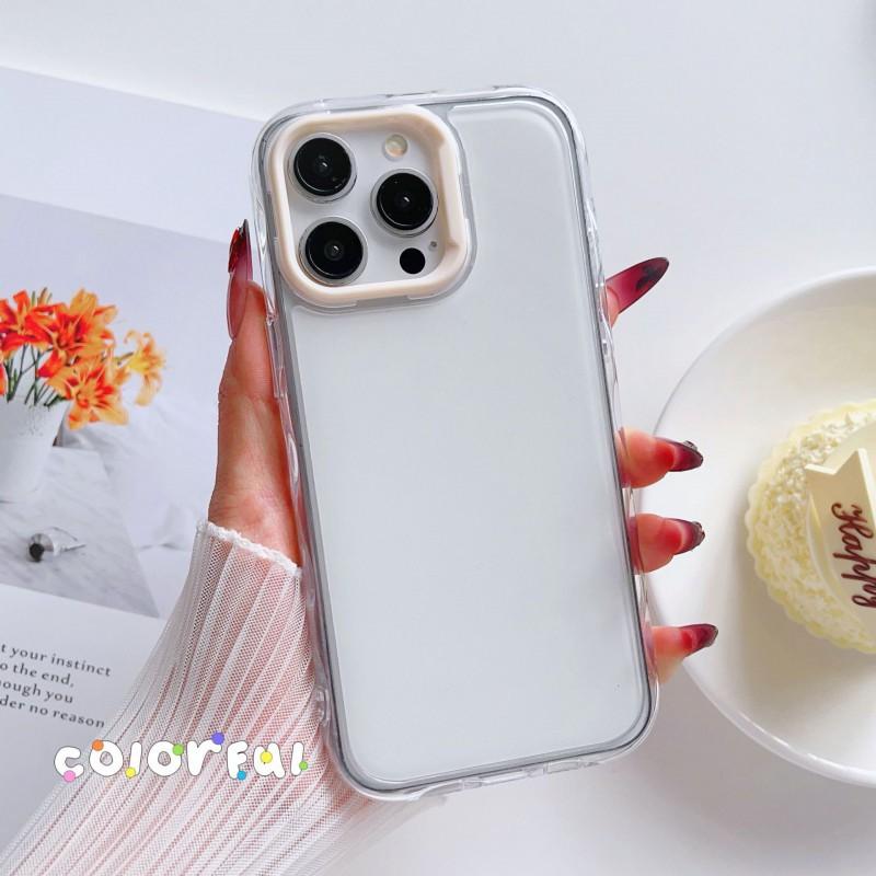 

2-in-1 Acrylic Large Hole Suitable 17pm Phone Case Apple 16 Color Jelly Wave Mirror 14 Protective Cover iPhone 15
