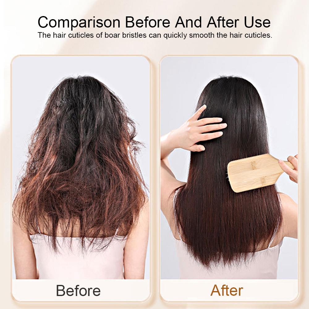 Weiche Borsten Luftkissen Bambuskamm Quadratische Entwirrbürste Massage Antistatische Haarbürste Professionelles Salon-Styling-Tool