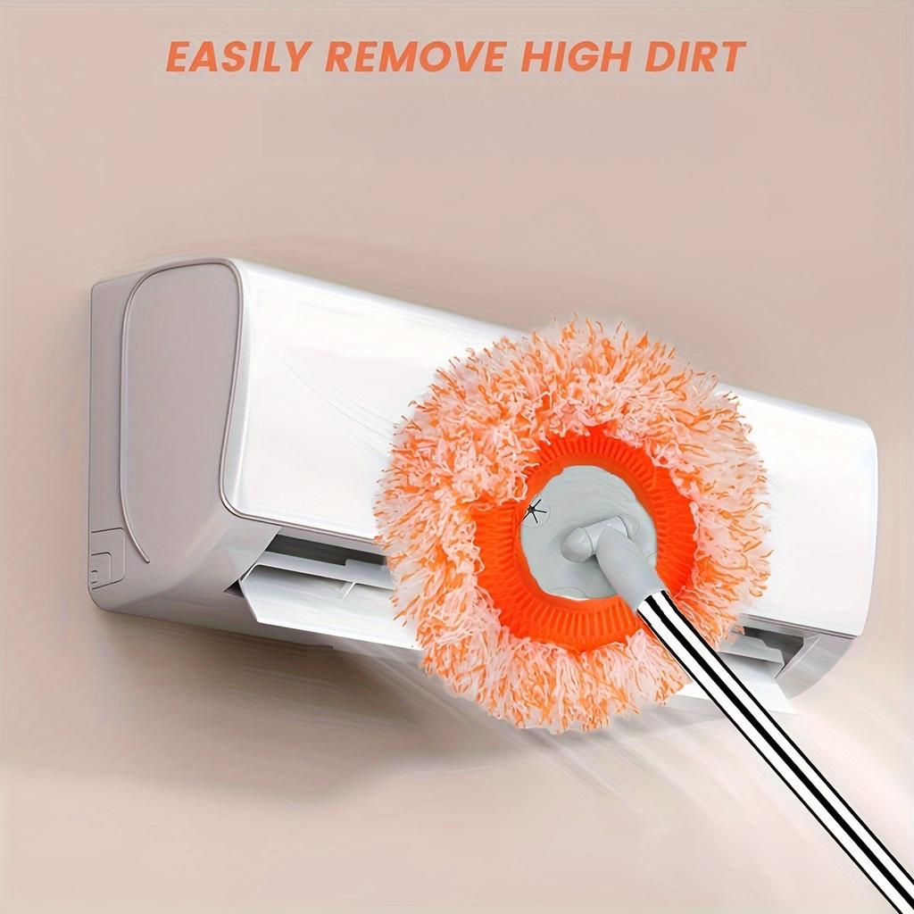 180° Rotatable Cleaning Mop Brush with Long Handle - Thickened Coral Fleece Wall & Ceiling Scrubber for Floors, Windows & Corners