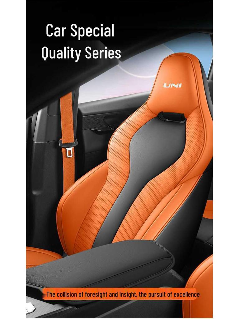 Breathable Perforated Seat Covers for 2023-2025 Changan Uni-V, All-Season Universal Fit.